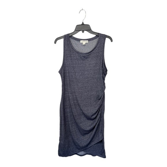 NWT Treasure & Bond | Navy Night Heather Ruched Side Sleeveless Dress - Picture 3 of 6